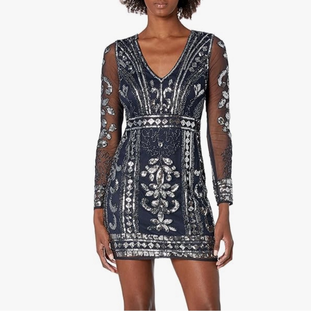 Blue Sparkling dress size small never worn tags still on